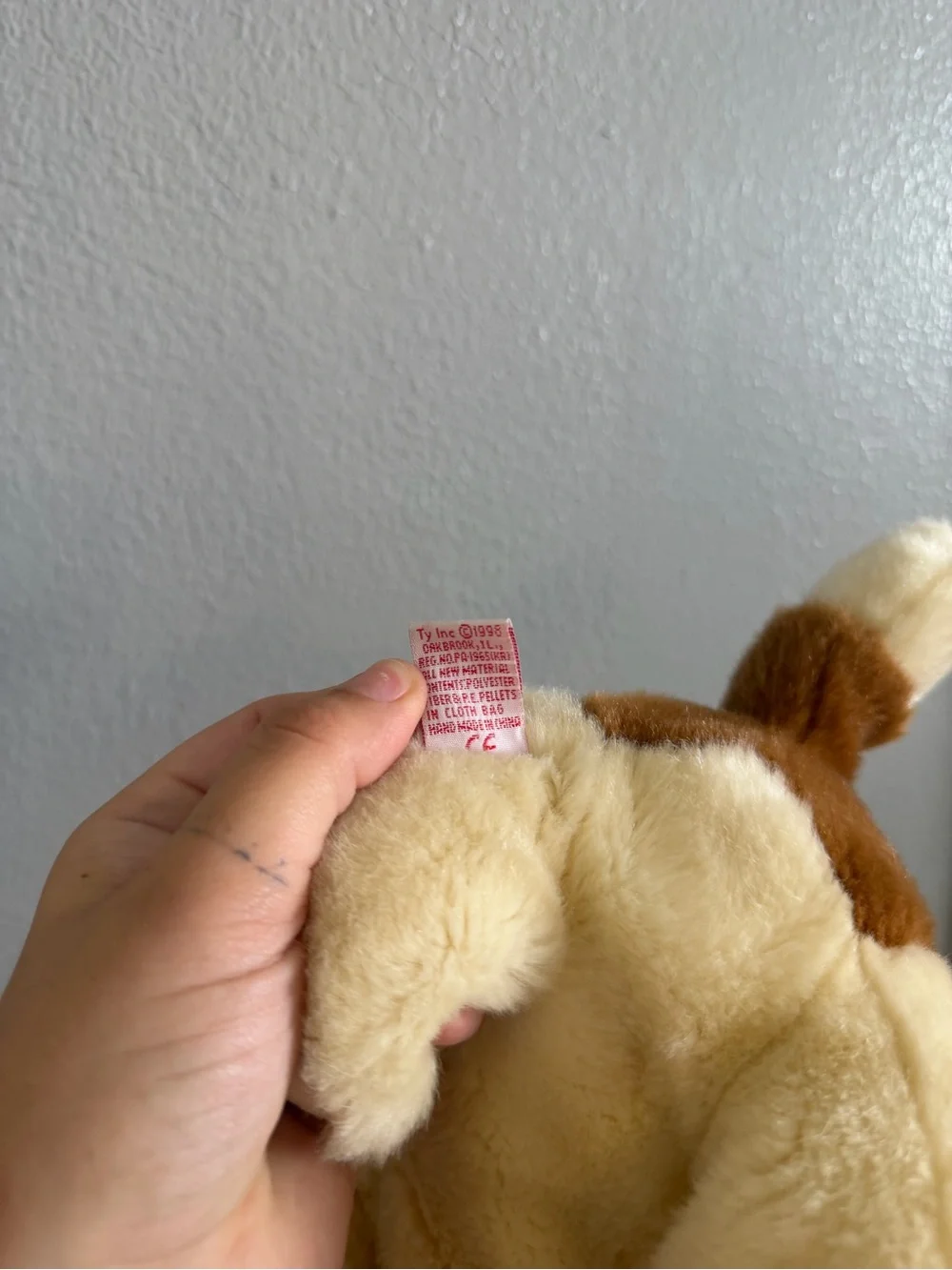 Ty Brown & Cream Plush Basset Hound Dog Toy